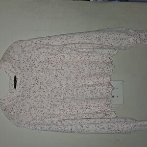 French Connection Nevanna Scalloped Hem Pink Speckled Crew Neck Sweater L NWOT